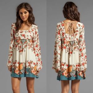 Free People Modern Chinoiserie Dress Tea Combo M